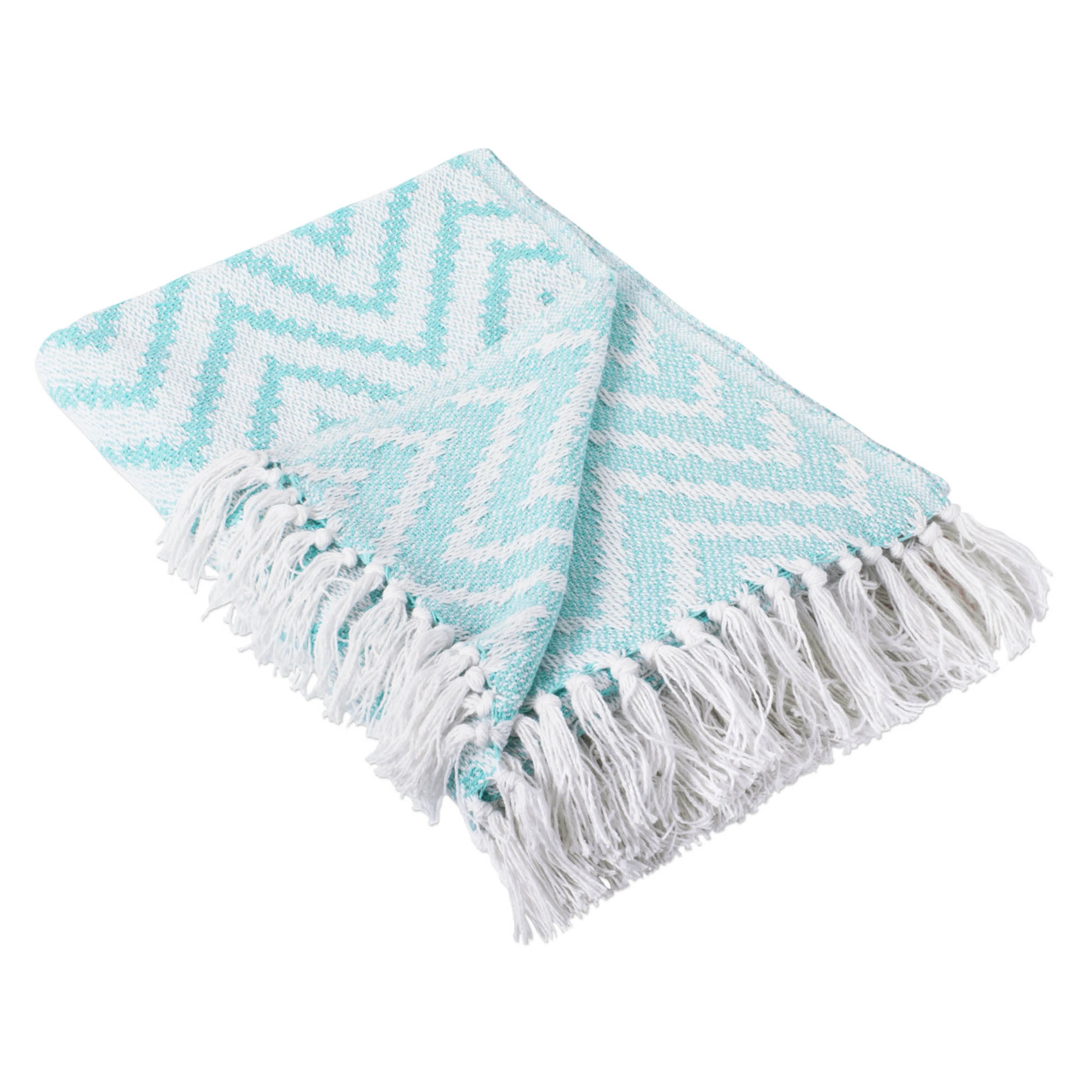 DII Aqua Large Chevron Throw