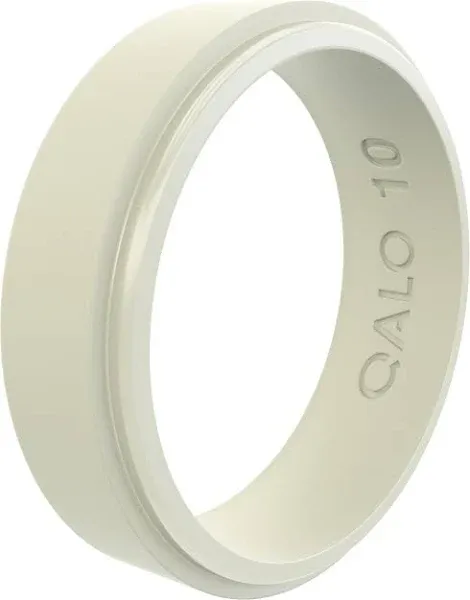 QALO Women's Narrow Polished Step Edge Silicone Ring