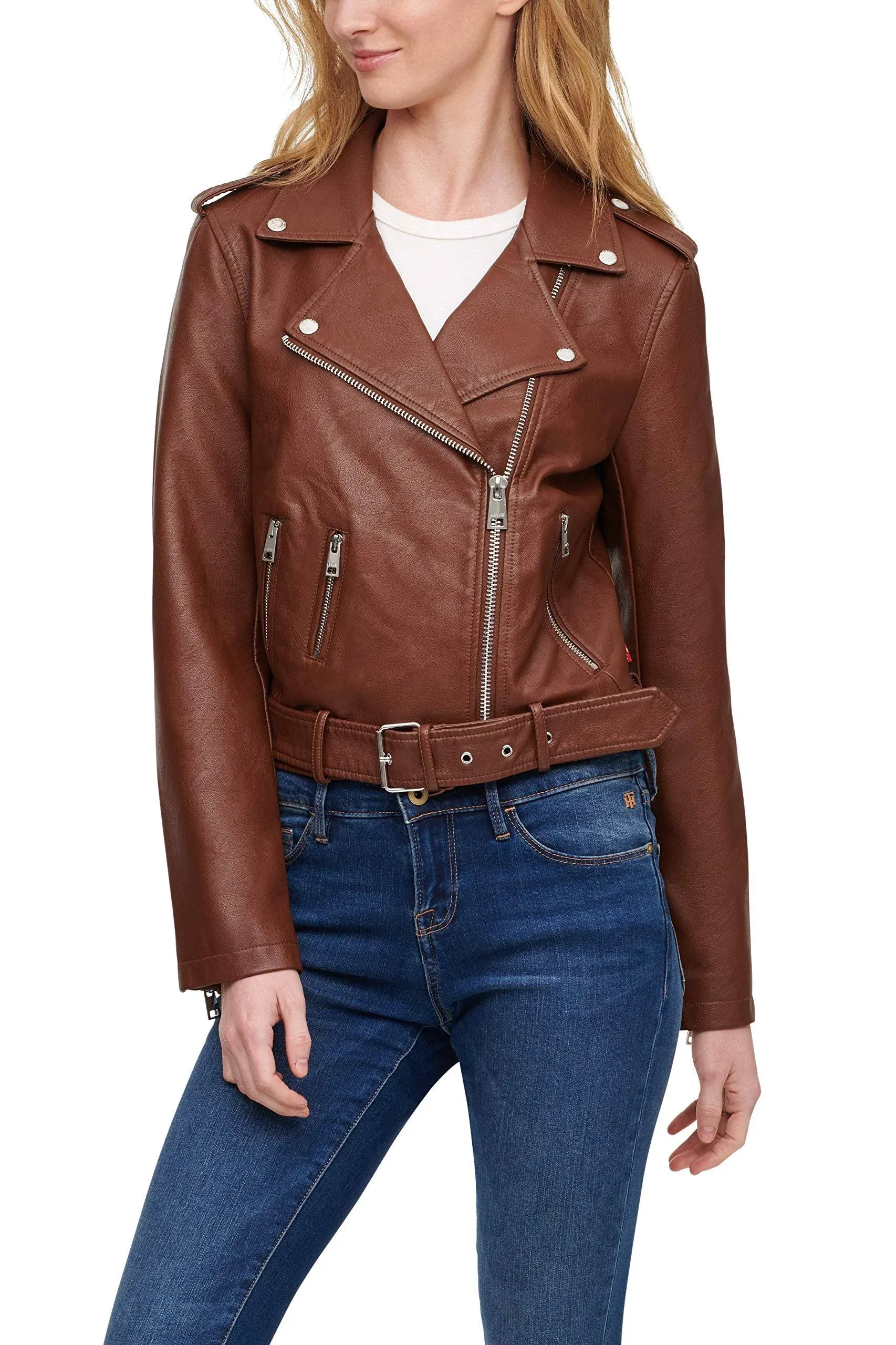 Levi's Women's Belted Faux Leather Moto Jacket (Regular & Plus Size)