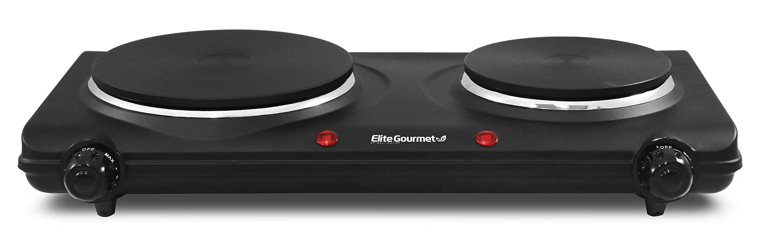 Elite Gourmet EDB-302BF Countertop Double  1500 Watts Electric Hot Plate,