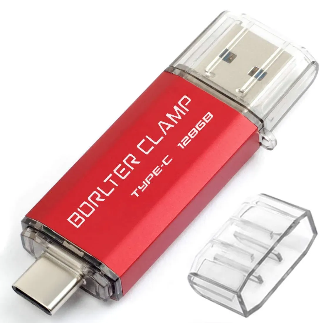 128GB USB Type-C Flash Drive 3.0 Dual Drive, BorlterClamp USB C Memory Stick OTG ...