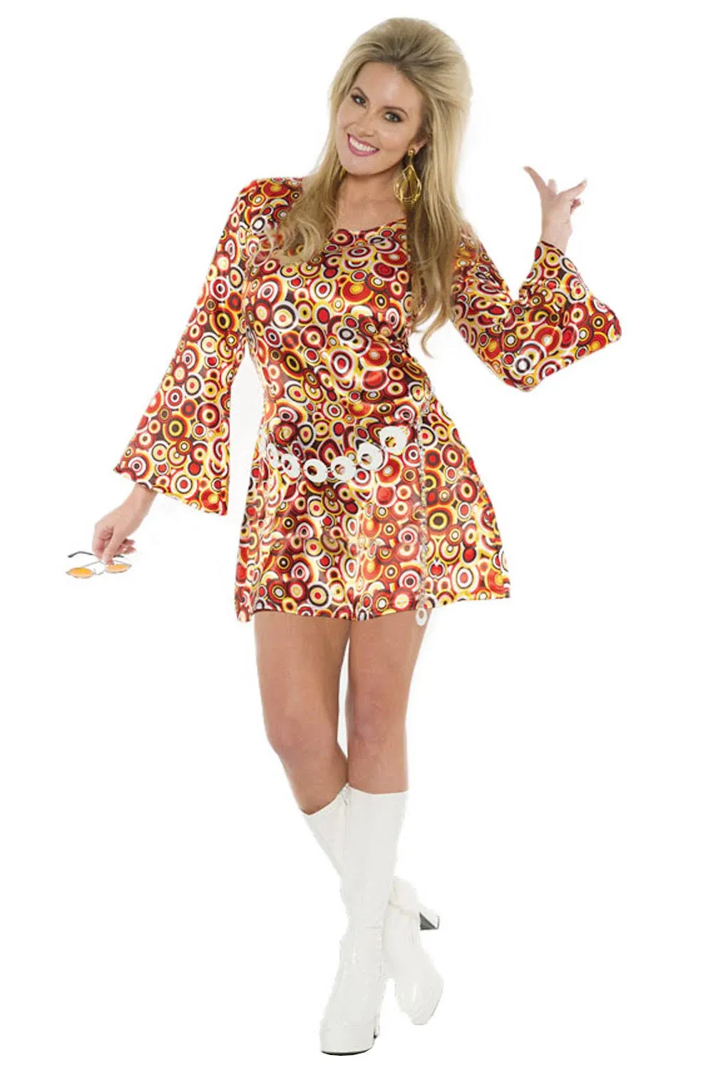 UNDERWRAPS womens Women's 1970's Costume Disco Circle Dress