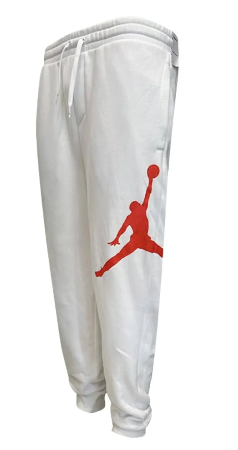 Jordan Nike Jumpman Logo Men's Fleece Pants, White, Large