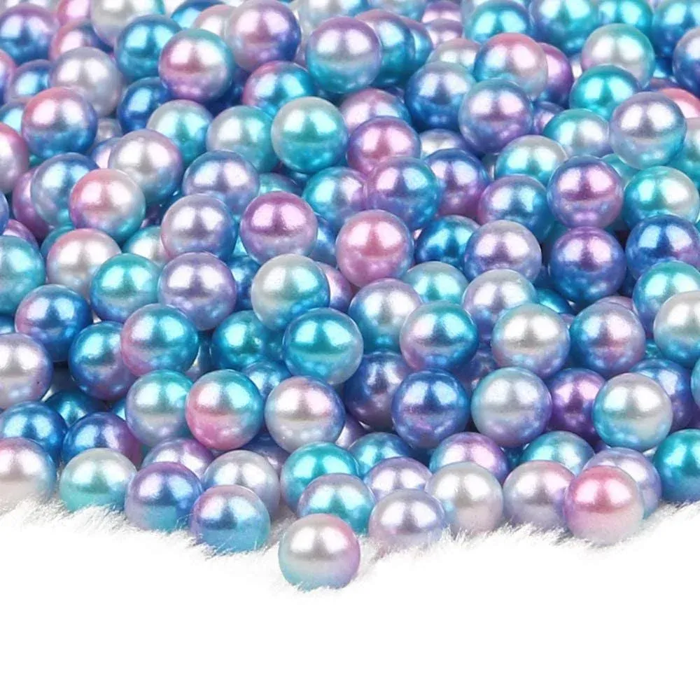 Undrilled Art Faux Loose Pearls Vase Filler No Holes Makeup Brushes Holder Decorations 6mm Beads for Jewelry Making Crafts, 1000 Piece