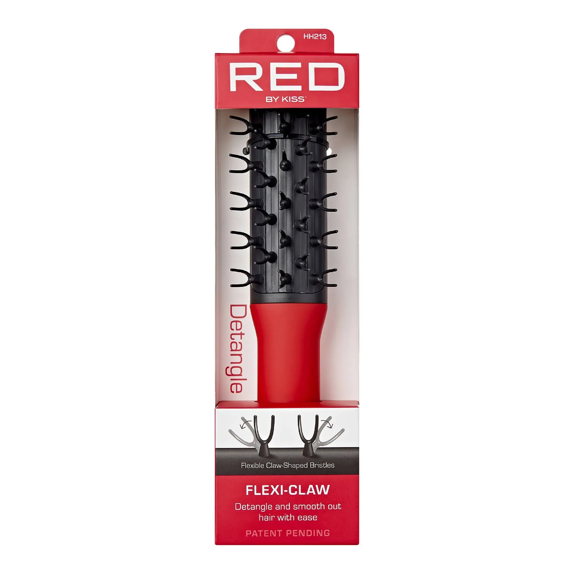 RED by Kiss Detangling Hair Brush for Adults & Kids, Hair Detangler for Curly, Natural, Afro, Wavy Hair, Glides Through Tangles with Ease, Firm & Flextible Bristles (Flexi-Claw Hairbrush)