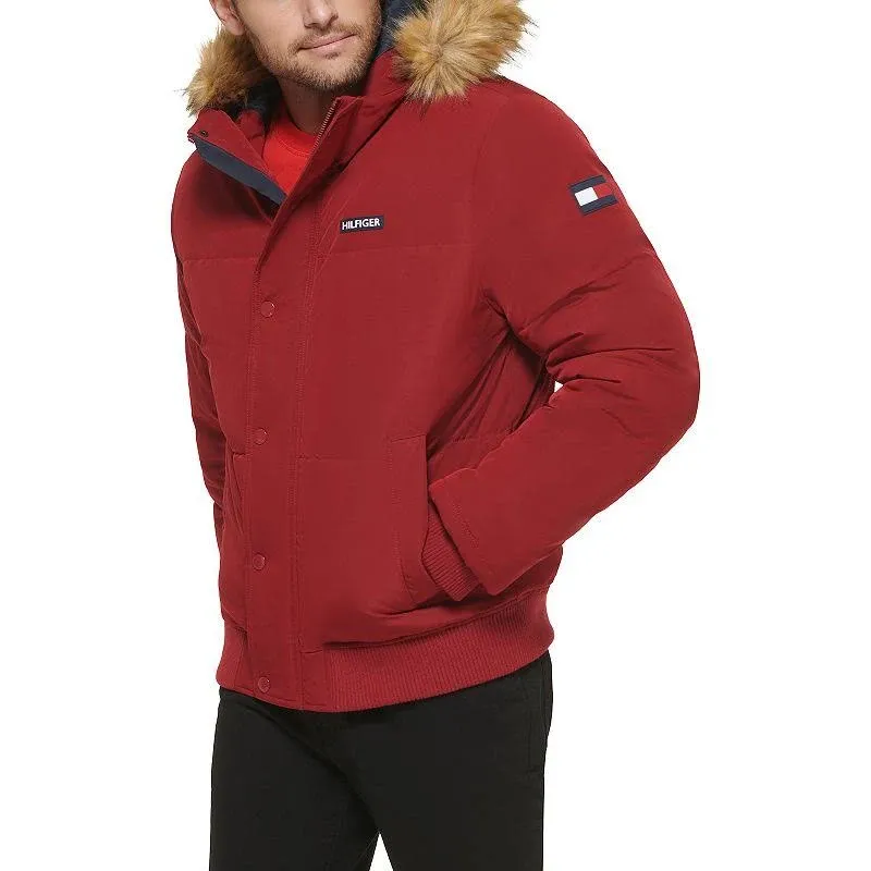 Tommy Hilfiger Men's Arctic Cloth Quilted Snorkel Bomber Jacket