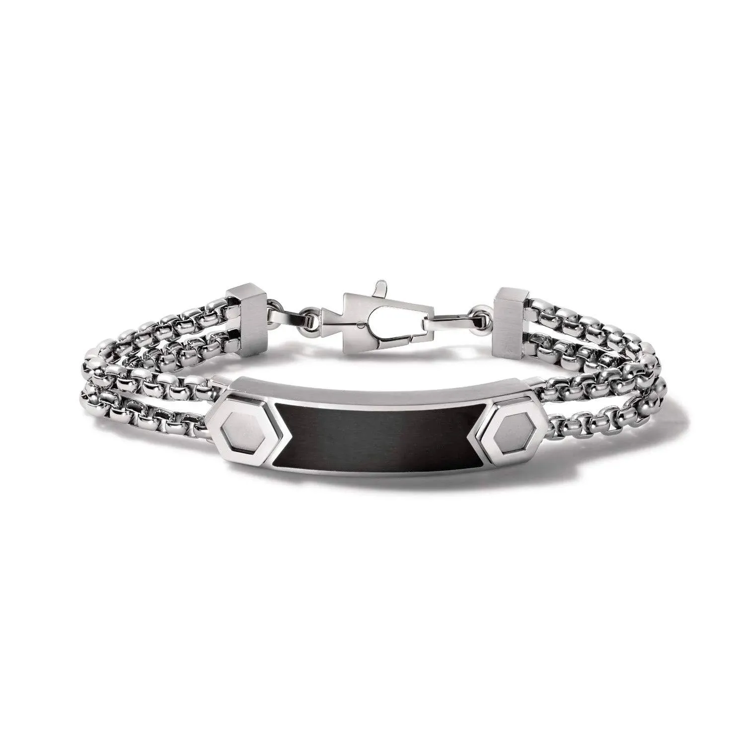 Bulova Mens Precisionist ID Link Bracelet - Large, Men's, Silver