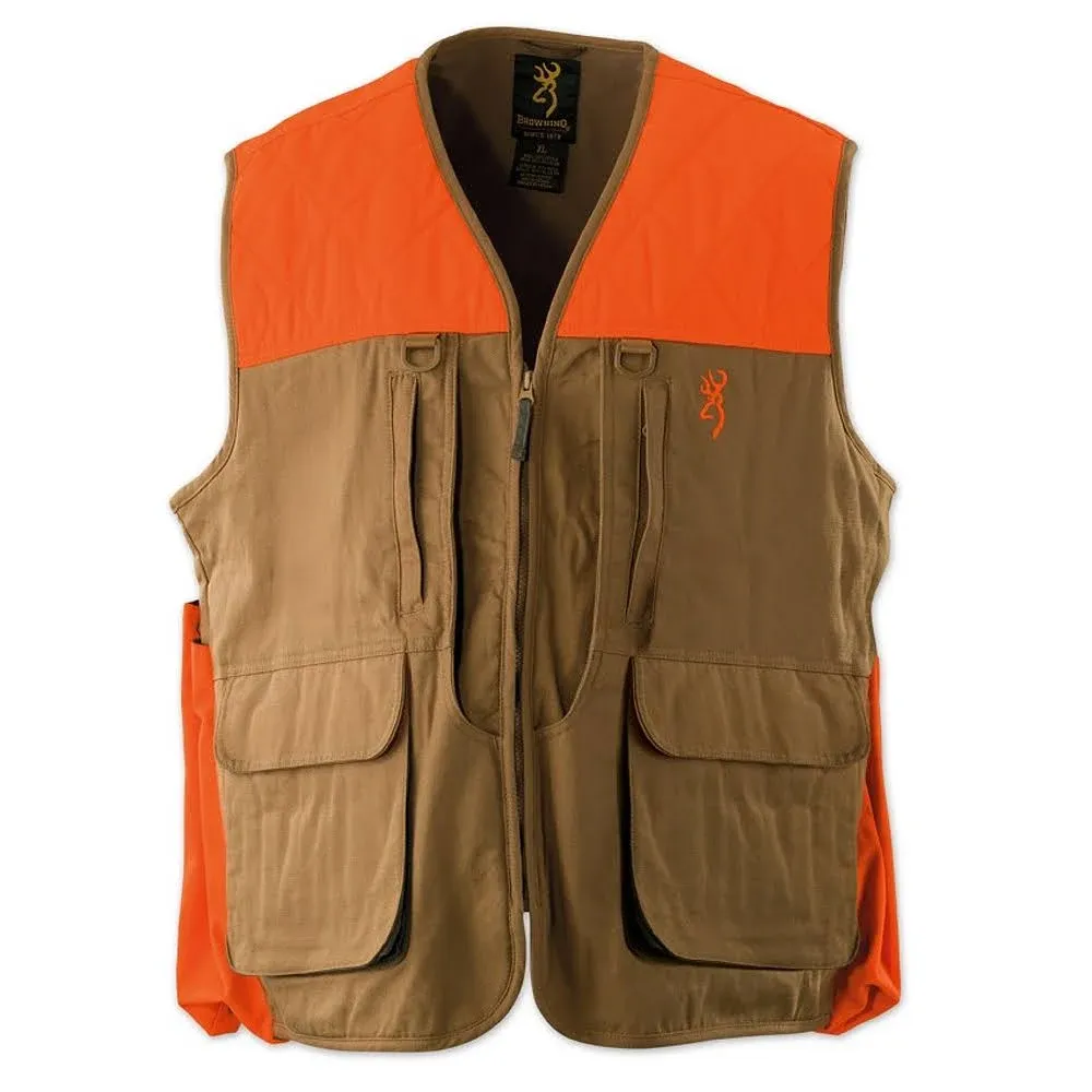 Browning Mens Upland Vest with Blaze Orange Trim with Free Shipping