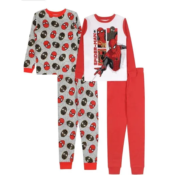 "Marvel Boys\\' Avengers Black Panther Captain America Thor Spider-Man Pajamas Set"