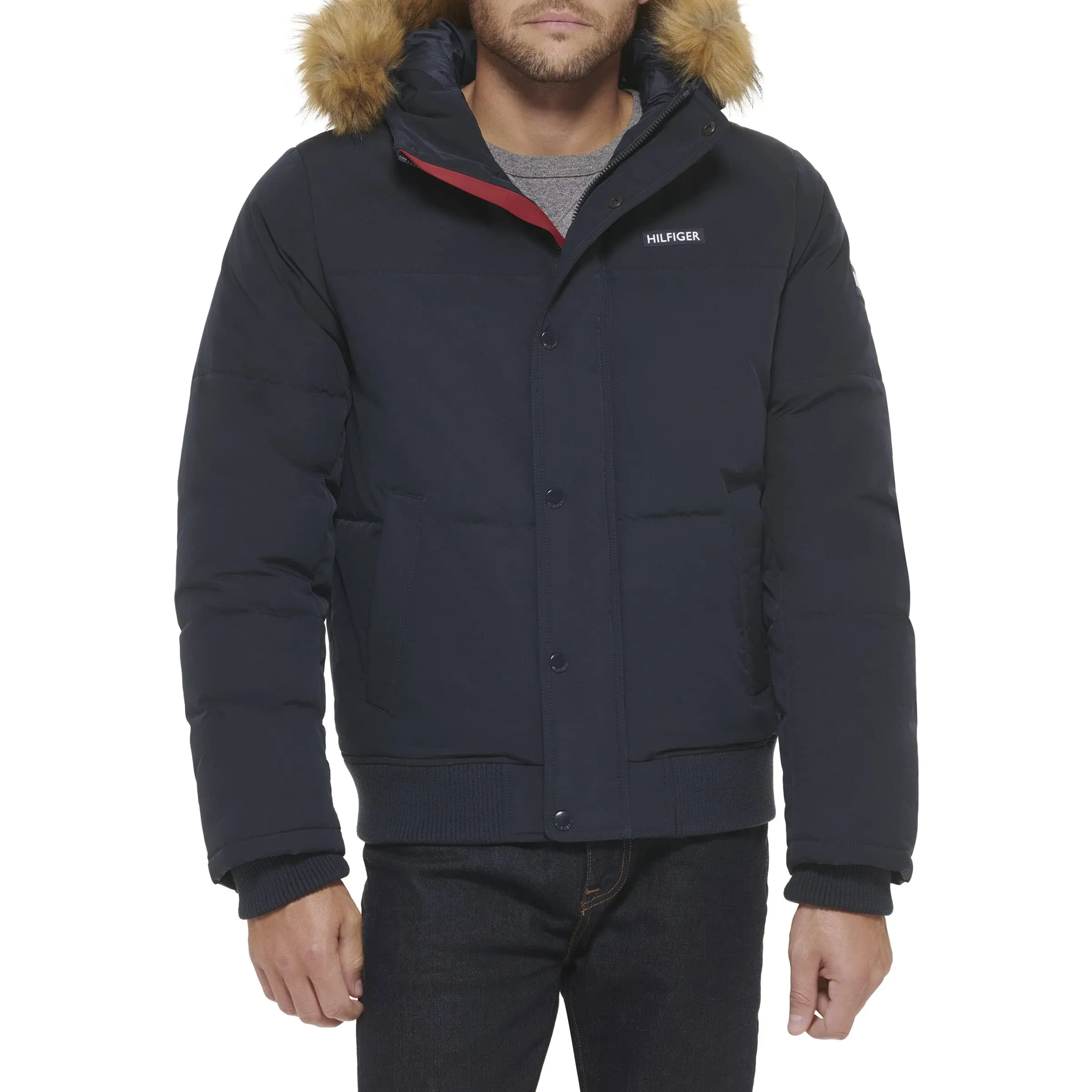 Tommy Hilfiger Men's Arctic Cloth Quilted Snorkel Bomber Jacket