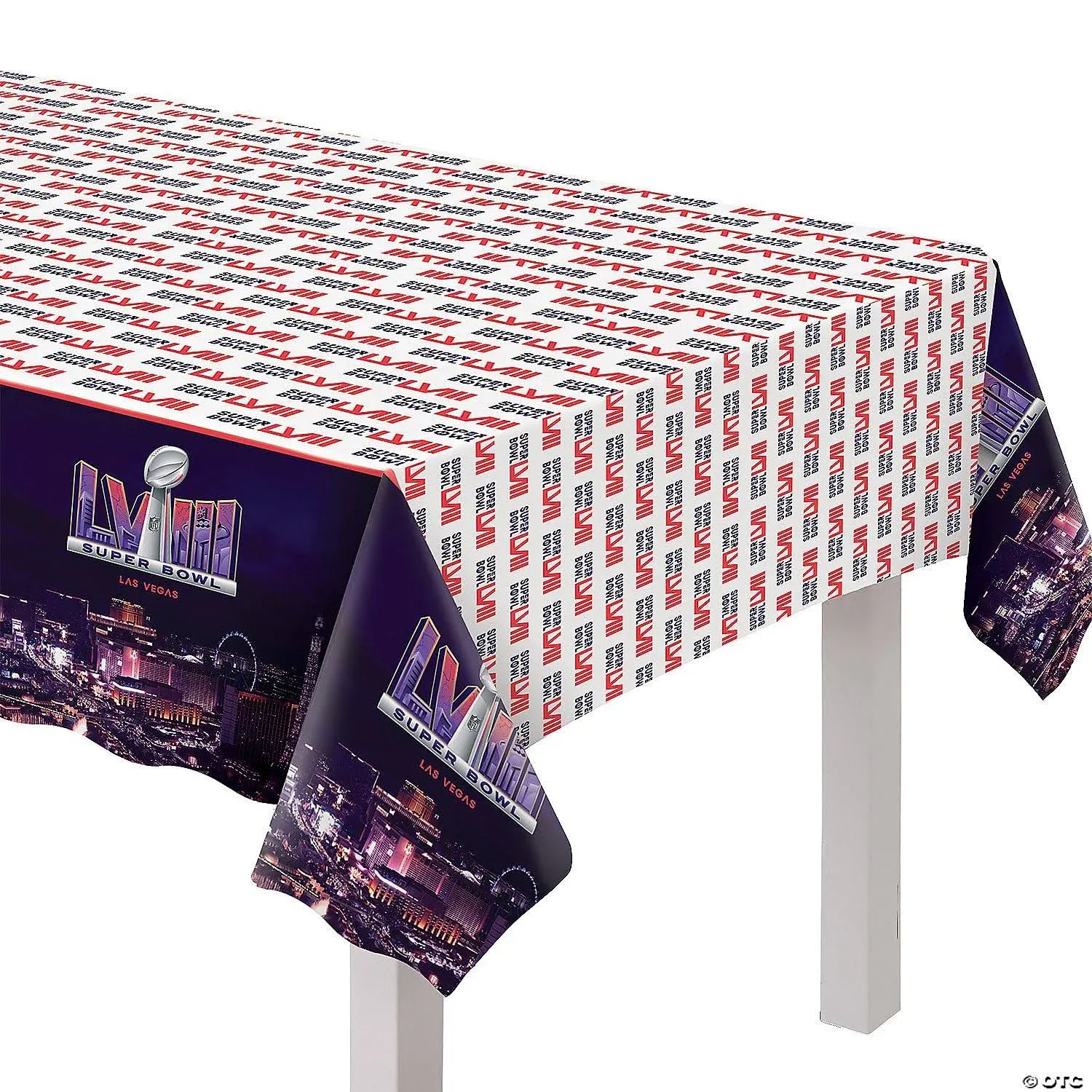 Amscan Super Bowl LVIII All-Over-Print Plastic Tablecloth - 54" x 96" (1 pack) | Premium Plastic, Perfect for Festive Football-Themed Events