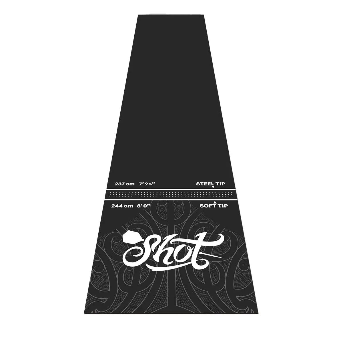 Shot Darts Heavy Duty, Protective Professional Dart Mat - Made from Thick, Shock Absorbing & Non-Curling Industrial Grade Rubber (9.9 Feet x 2 Feet)