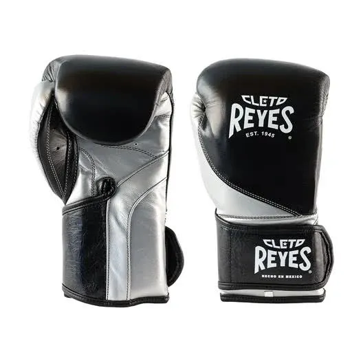 Cleto Reyes High Precision Boxing Gloves, Black/Silver, 10oz.