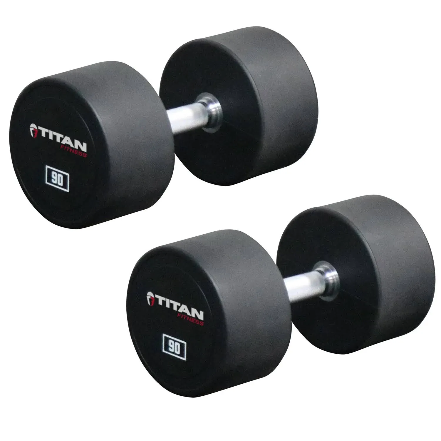 Titan Fitness 90 lb. Pair Round Urethane Dumbbells