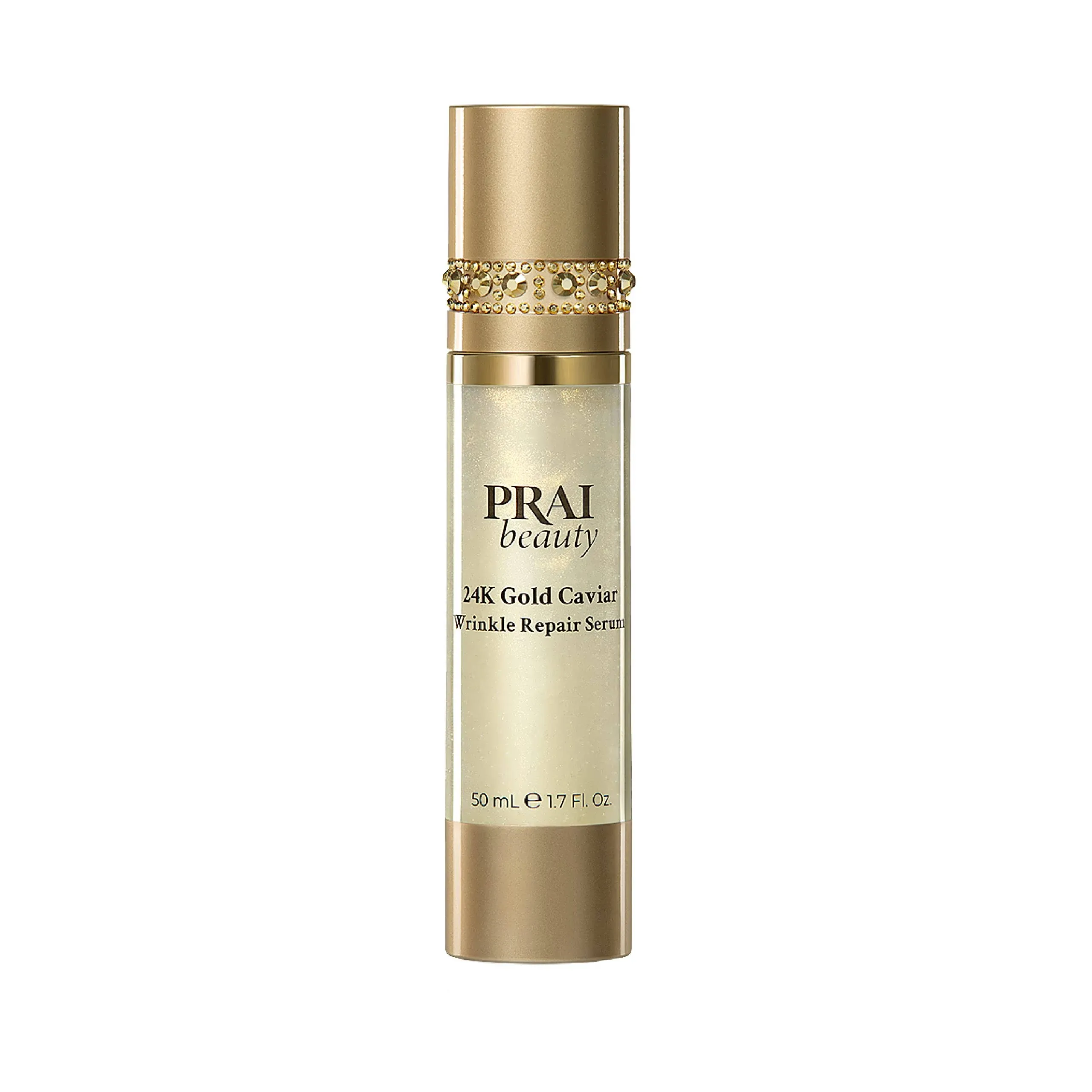 PRAI Beauty 24K Gold Caviar Wrinkle Repair Serum for Face | Anti-Aging Serum with Hyaluronic Acid to Plump and Fill In Wrinkles | Anti-Wrinkle Serum with Vitamin C for Brighter, Firmer Skin | 1.7 Oz