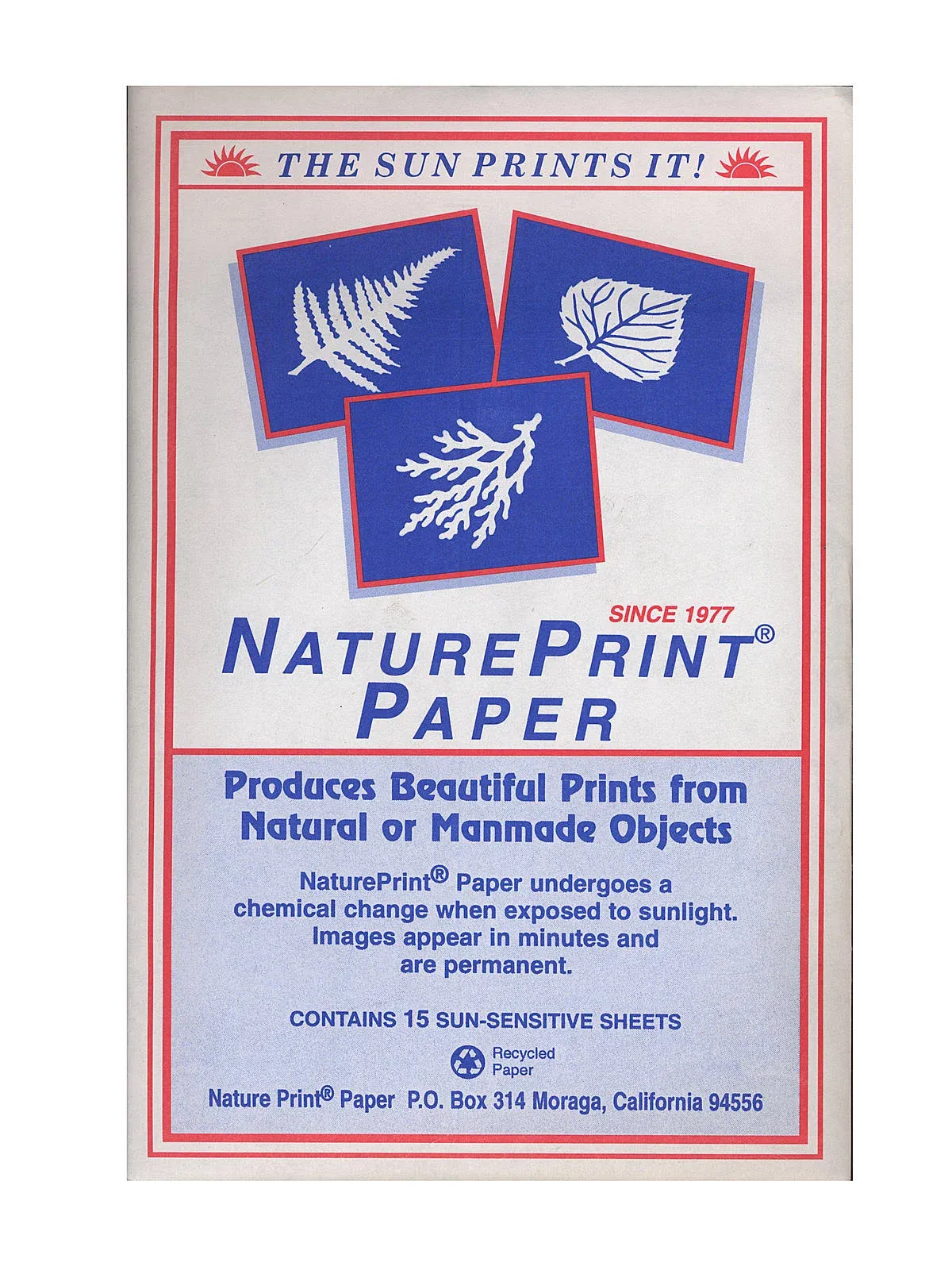 NaturePrint Sun-Sensitive Paper 5x7 Pack of 15 Sheets