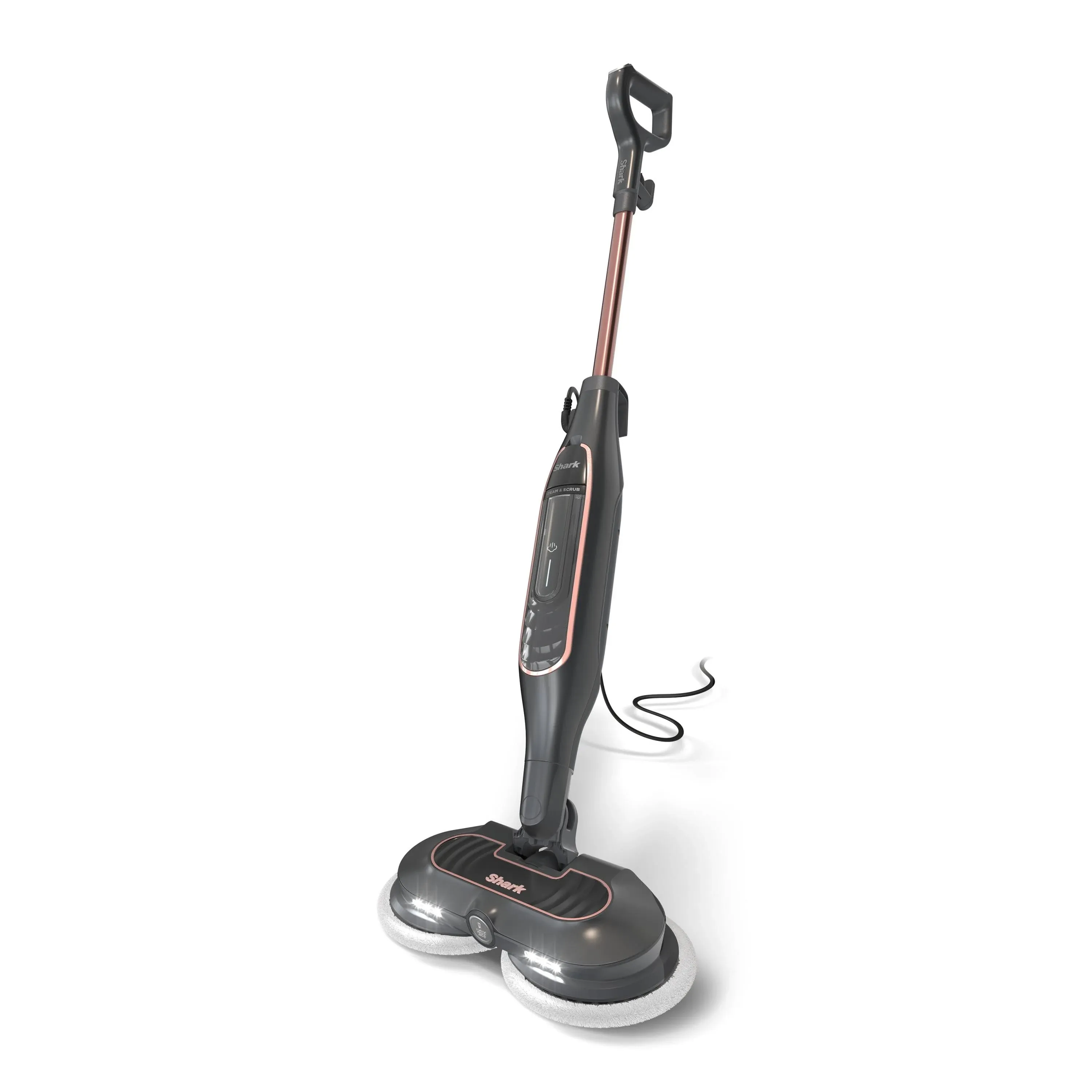 Corded Steam and Scrub Mop for Hard Floors with Steam Blaster Technology that Scrubs and Sanitizes with LED Headlights