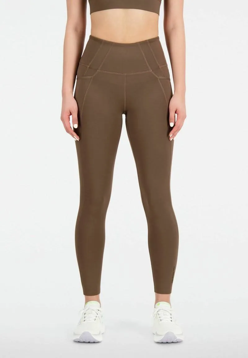 New Balance Shape Shield 7/8 High Rise Pocket Tight Legging Marron