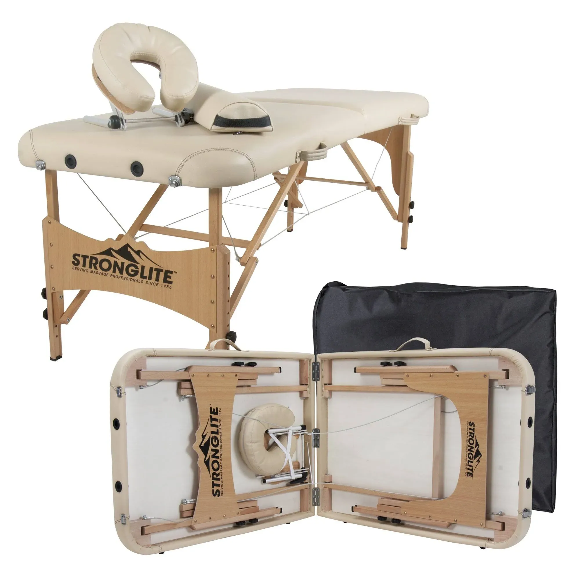 Stronglite Portable Massage Table Package Olympia - All-in-One Treatment Table w ...