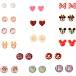 Disney Mickey, Minnie Mouse & Friends Stud Earrings Pack 16 Pairs - Officially Licensed Disney Earrings