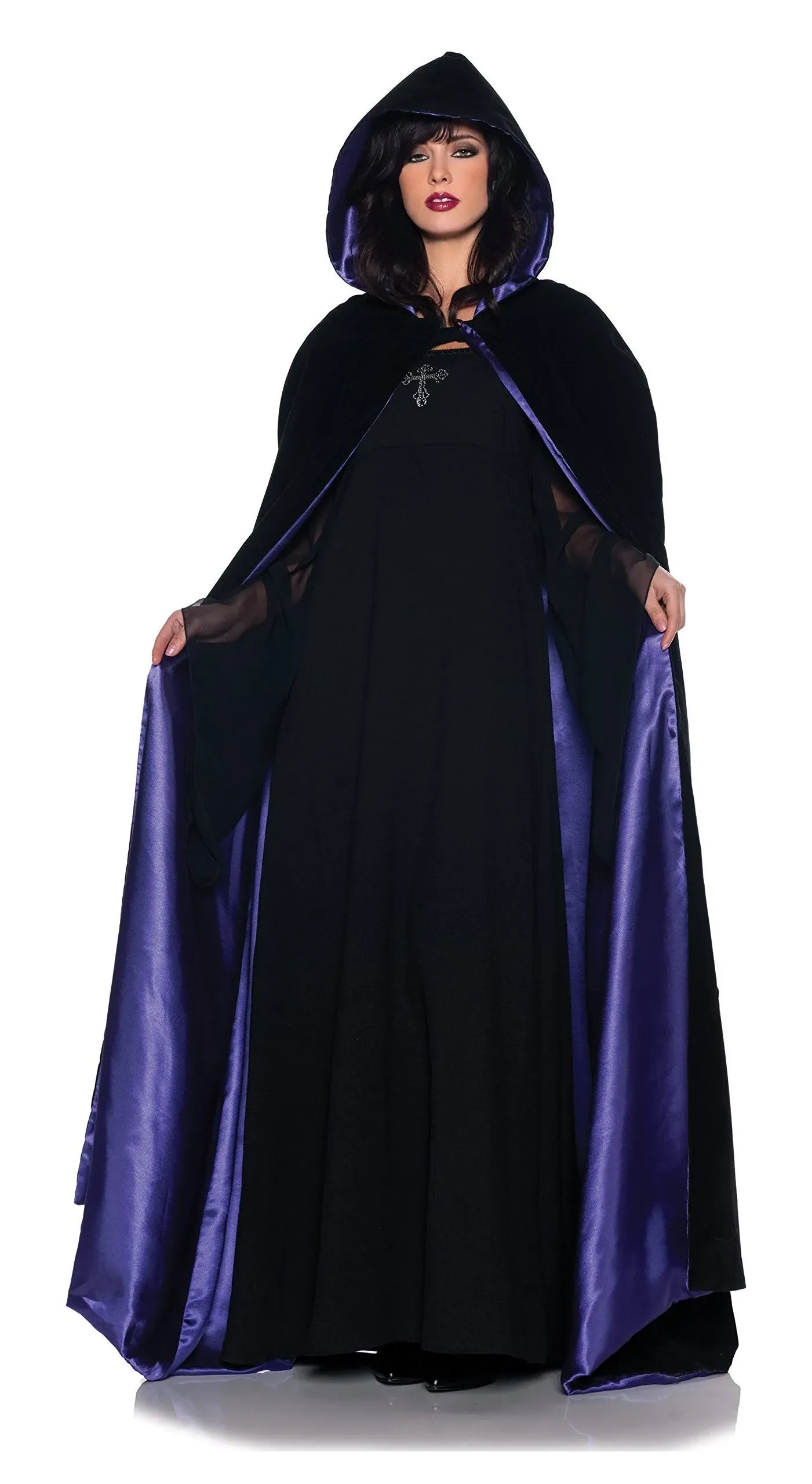 Women's Deluxe Black Velvet Cape