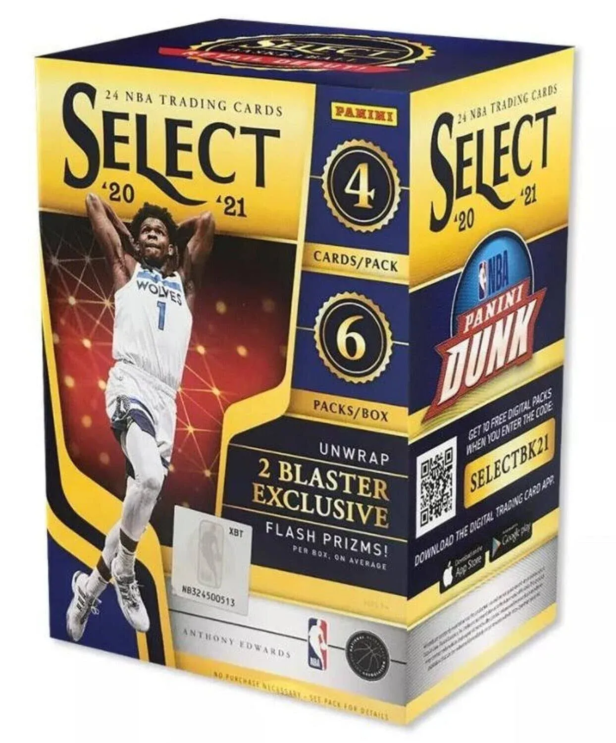 2020/21 Panini Select Basketball 6-Pack Blaster Box (Flash Prizms!)