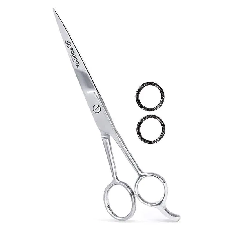 Equinox 6.5" Professional Hair Cutting Scissors for Men & Women - Ice Tempered, Silver - Hair Cutting Shear Professional - Barber Scissor Professional - Shears for Hair Cutting - Haircut Scissors