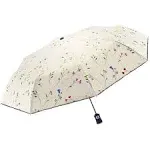 FDJASGY DBA UV Sun Umbrella Compact Folding Travel Umbrella Auto Open Close Compact Folding Rain Umbrellas for Women Men Blocking UV 99.98% Carnations