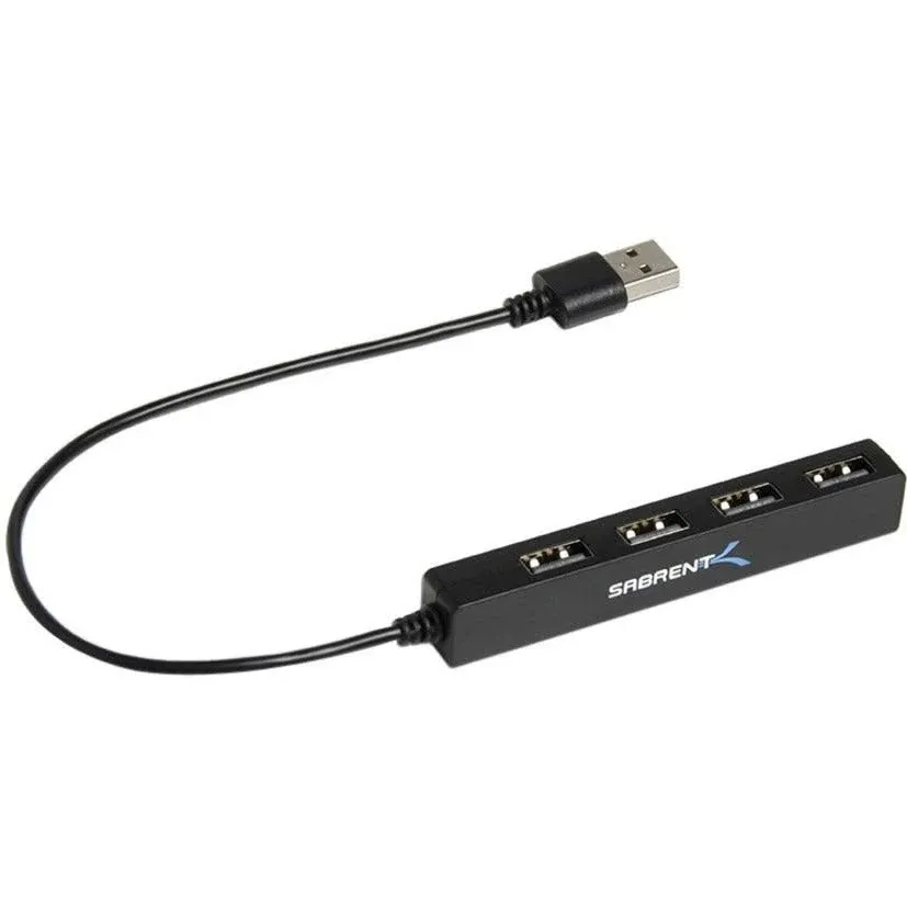 Sabrent 4 Port Portable USB 2.0 Hub - 9.5 Cable (HB-MCRM)