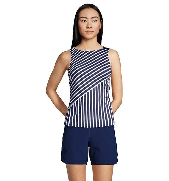 Women's Lands' End UPF 50 Bust Minimizer Tankini Swimsuit Top