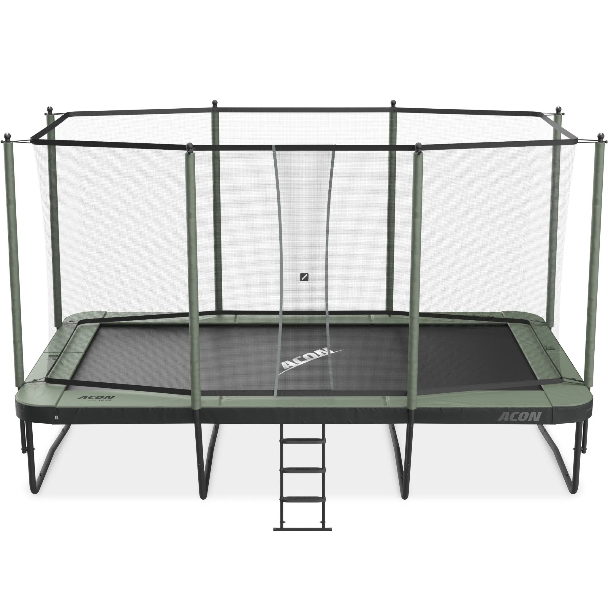 ACON Air 16 Sport HD Trampoline Set 10x17ft with Enclosure | Comprehensive Kit Includes Rectangular Trampoline, Safety Net, Pad, and Ladder | Pro-Grade Safety and Performance