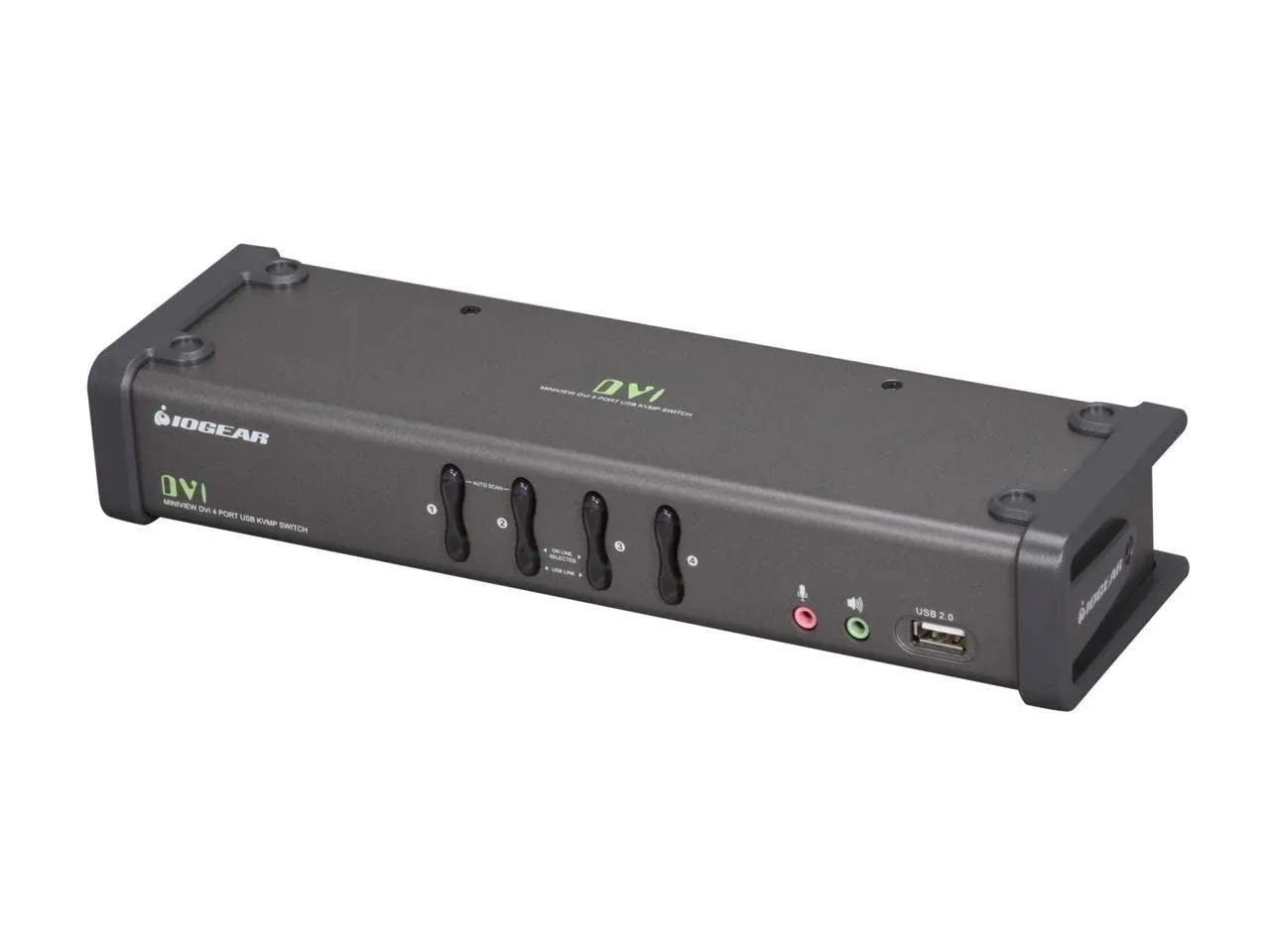 Gcs1104 Kvm Switch - 4 X 1 - 4 X Dvi-i Video, 4 X Microphone, 4 X Audio, 4 X Type B Usb - Io Gear