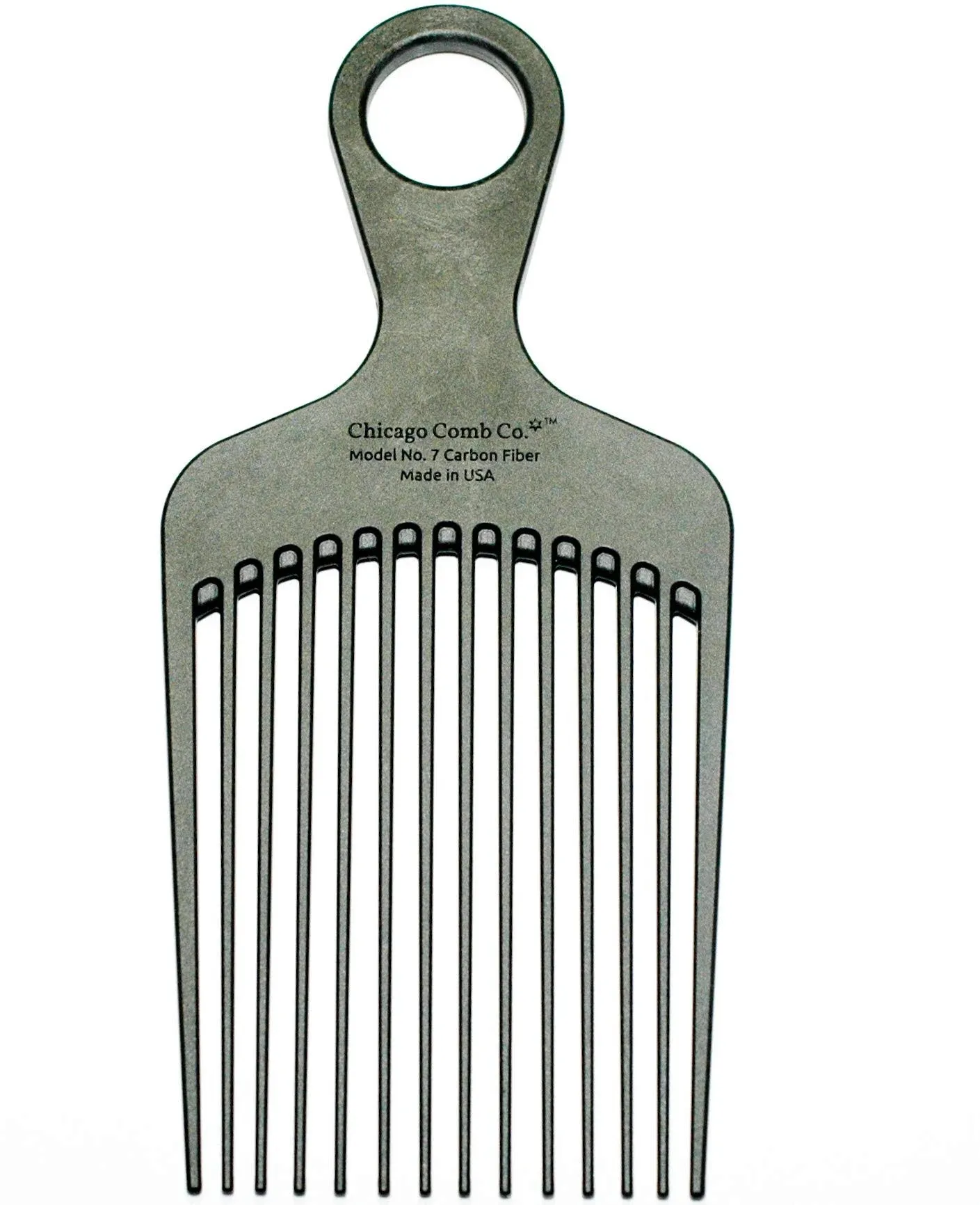 Chicago Comb Model No. 7 Carbon Fiber Pick Comb