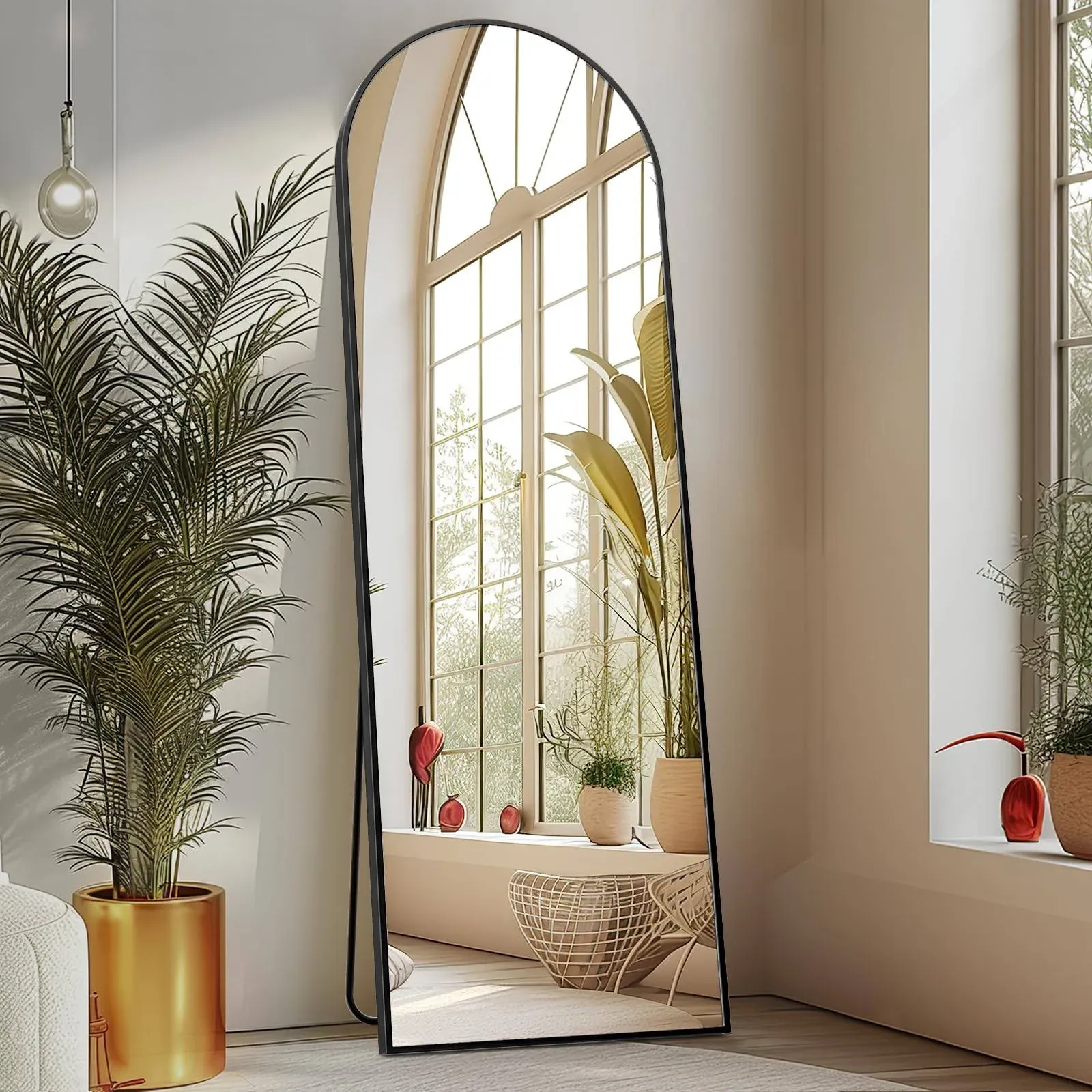 Arched Full Length Mirror 59&#034;x16&#034; Full Body Floor Mirror Standing Hanging or ...