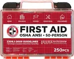 Be Smart Get Prepared 250 Piece First Aid Kit Exceeds Osha ANSI Standards