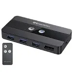 Cable Matters USB 3.0 KVM Switch DisplayPort 1.4 for 2 Computers with 8K@60Hz / 4K@120Hz Display Port Video & 3X 5Gbps USB Ports