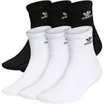 Adidas Trefoil 6 Pack Quarter Mens Socks (Black/White)