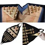 Ydds Shuffleboard Bowling Pin Set with 10 Pcs Premium Hardwood Bowling Pins Durabel Triangular Pinsetter Resin Bowling Ball and Carrying Bag, Fun for