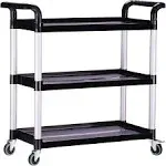 PELOEMNS Heavy Duty Utility Cart - 3-Tier, 510lbs Capacity (Lockable Wheels, Black)