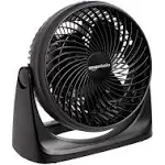 Amazon Basics 11-Inch Air Circulator Fan with 90-Degree Tilt Head and 3 Speed Settings, Black, 6.3" D x 11.1" W x 10.9" H