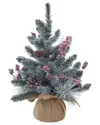 Kurt Adler 18-Inch Flocked Red Berries and Pinecone Tree