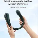 JISULIFE Portable Neck Fan, Hands Free Bladeless Fan, 4000 mAh Battery Operated Wearable Personal Fan, Leafless, Rechargeable, Headphone Design,3